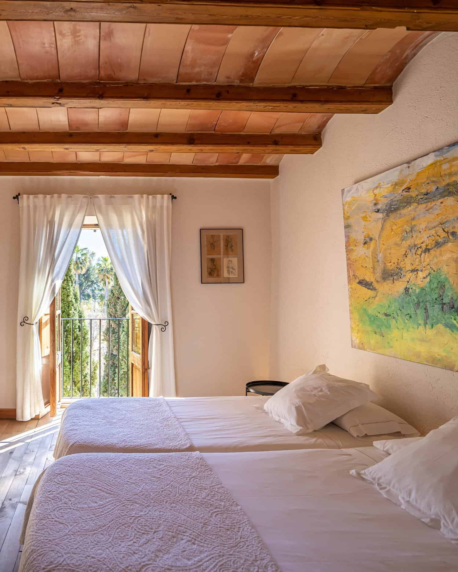 White room with nature view